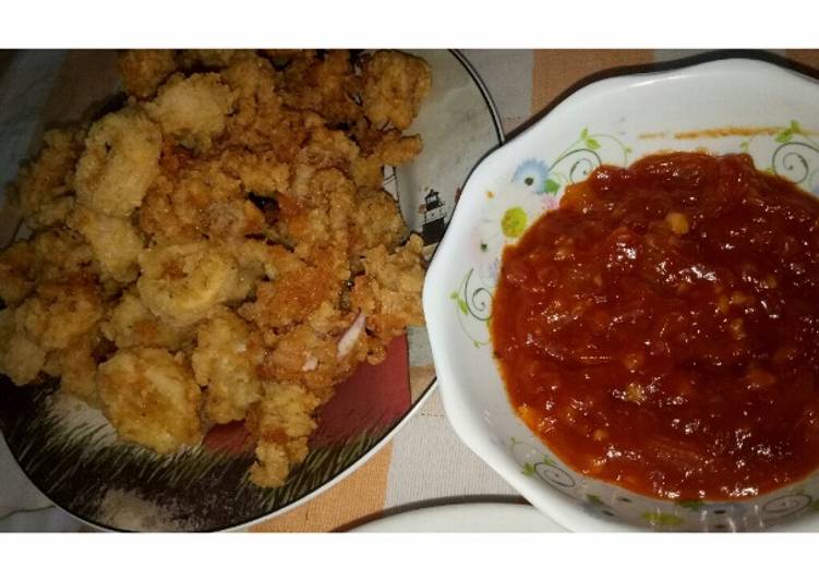 resep lengkap untuk Cumi goreng tepung saus asam manis