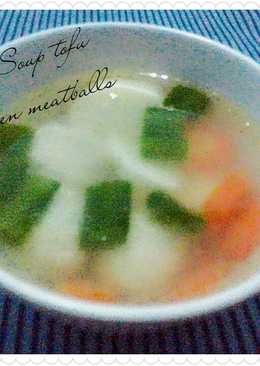Soup tofu chicken meatballs