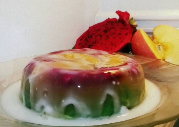 resep Tutty fruity pudding