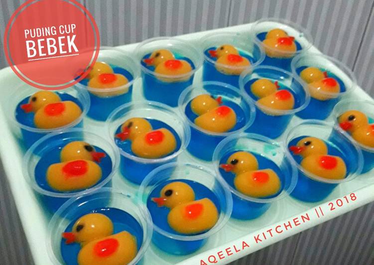 gambar untuk cara membuat Puding cup bebek