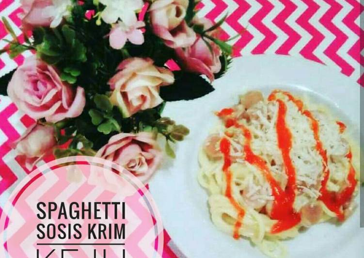 gambar untuk cara membuat Spaghetti sosis krim keju