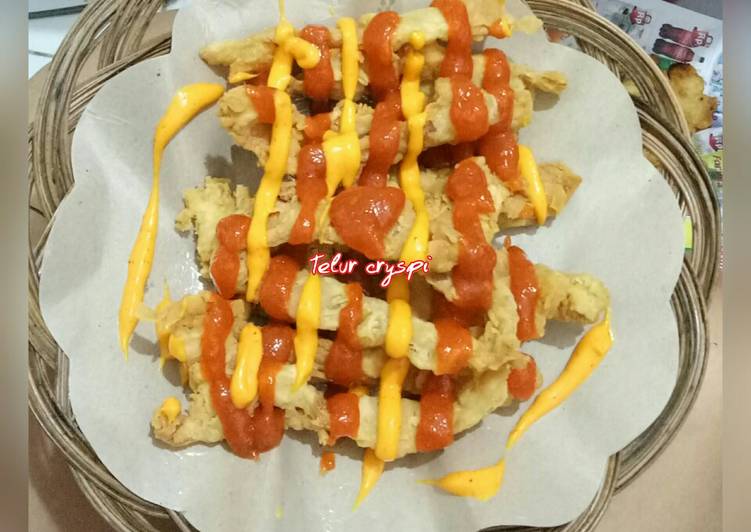 resep Telur cryspi / telur dadar kryspi/ stik telur renyah