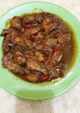 Ayam jamur enoki tumis mentega