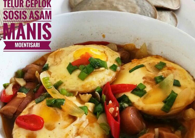 resep lengkap untuk Telur ceplok sosis asam manis