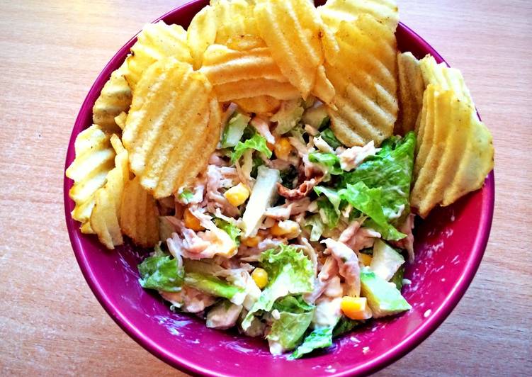 resep makanan Salad Sayur, Apel dan Ayam