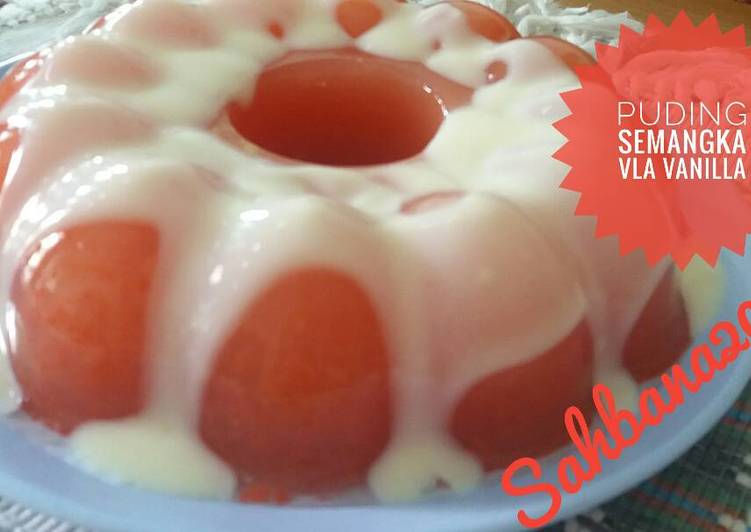 Resep Puding Semangka Vla Vanilla Dari Dhewy Sahbana