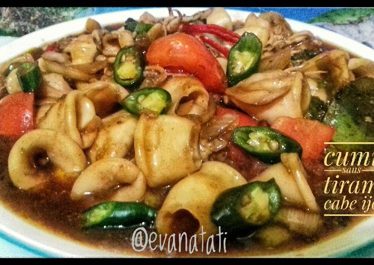 resep makanan Cumi Saos Tiram Cabe Ijo