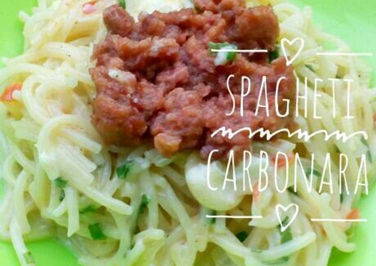 gambar untuk cara membuat Spagheti carbonara untuk twins 16month