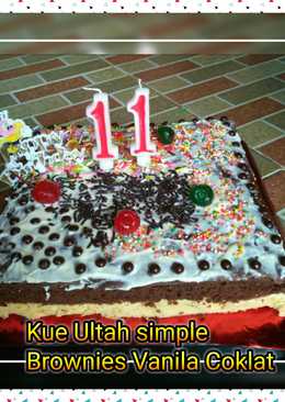 Kue Ultah (Brownies Vanila Coklat)