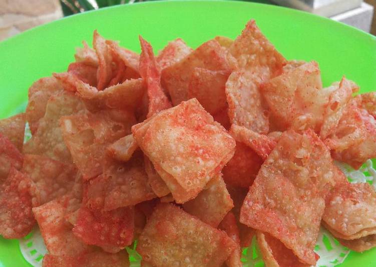 resep masakan Cemilan Kriuk Aneka Rasa# (dari kulit lumpia,kulit pangsit or siomay)