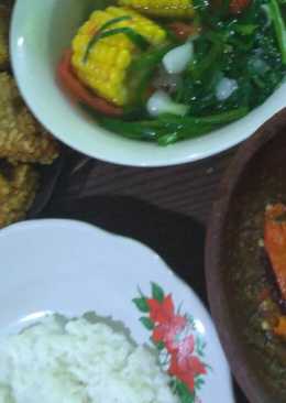 Sayur asem kangkung jagung manis ndeso.