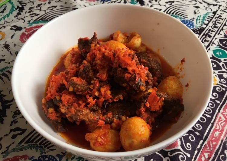 Resep 3. Daging dan telur puyuh balado simple oleh Yosi 