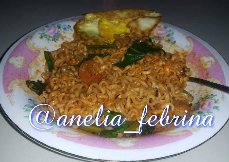 resep masakan Mie Ramyeon Keju Pedas Goreng