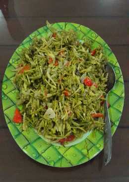 Tumis bunga pepaya teri