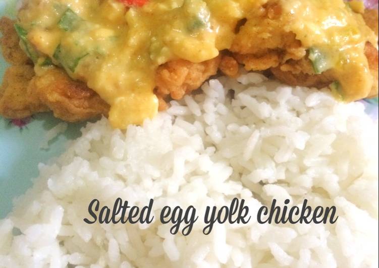 gambar untuk cara membuat Ayam Saus Telur Asin (salted egg yolk chicken)