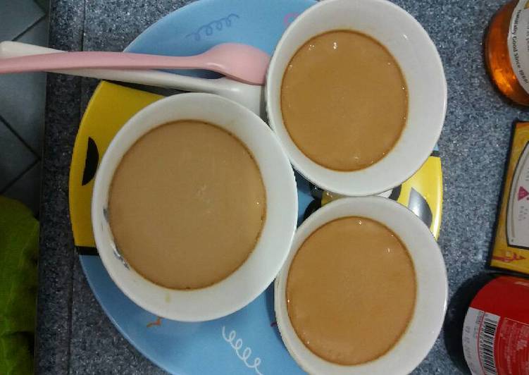 resep lengkap untuk Puding susu,telur,kopi(kafe tan),chinese food