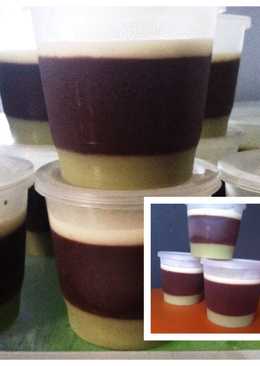 Puding greentea coklat vanila vla