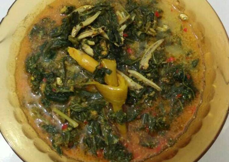 resep makanan Sayur pucuk ubi santan with teri