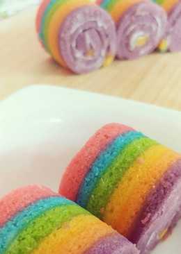 Mini Rainbow Roll Cake