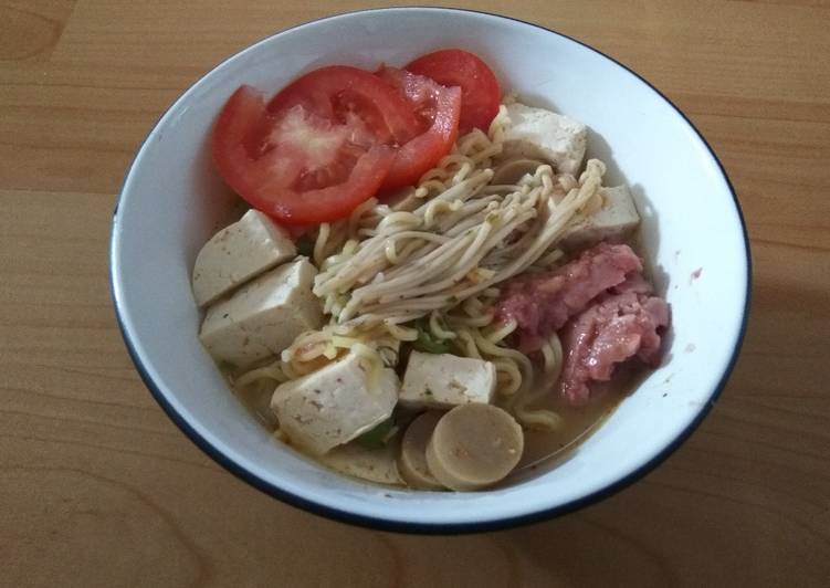 resep masakan Chicken ramen with tofu