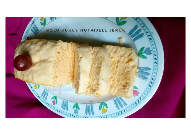 cara membuat Bolu kukus nutrijel jeruk