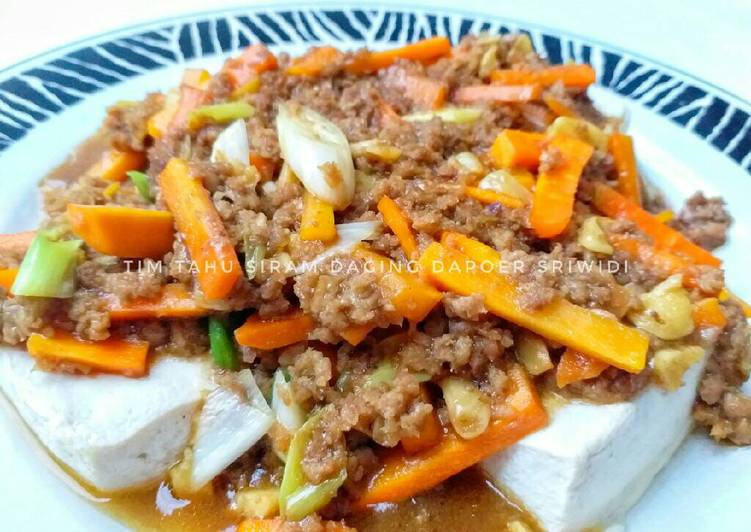 resep masakan Tim tahu siram daging