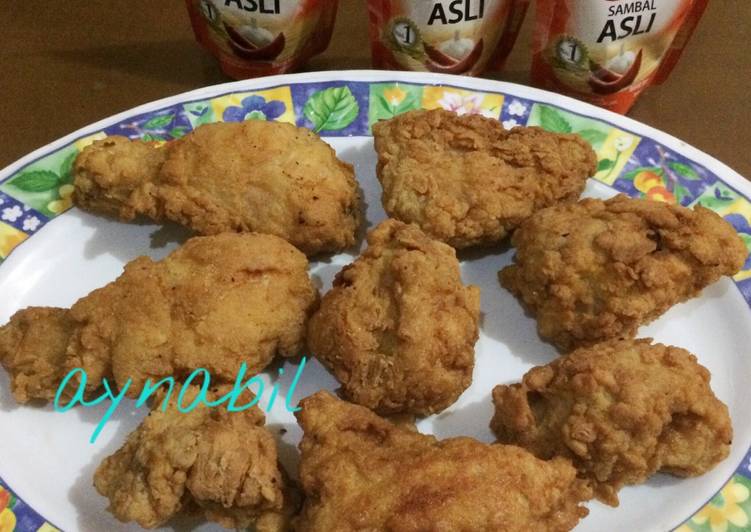 bahan dan cara membuat Ayam goreng tepung (kentucky) ala aynabil