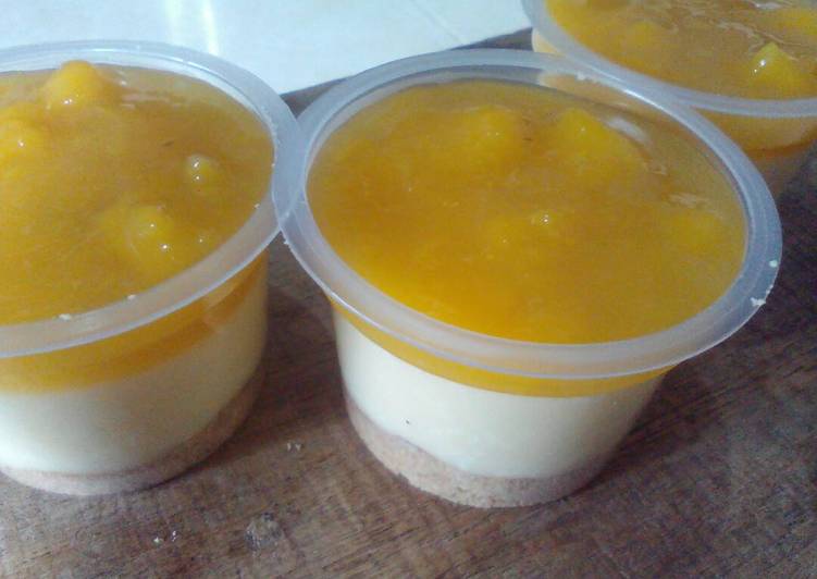 bahan dan cara membuat Mango cheesecake ala ala