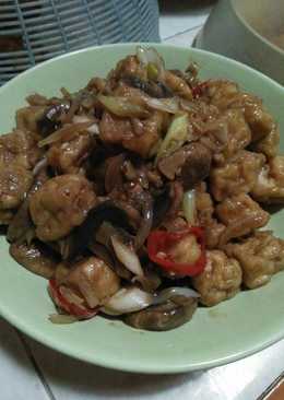 Tahu jamur saos teriyaki