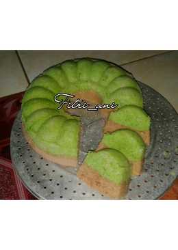 Bolu pandan coklat kukus (no timbangan, no mixer)