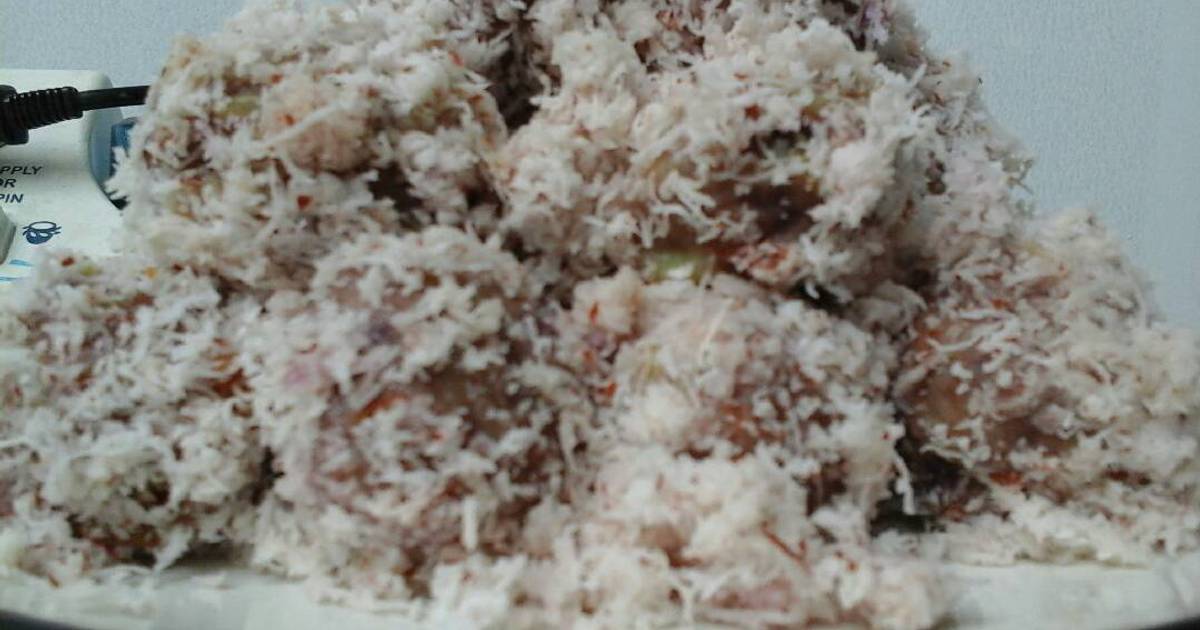 Resep klepon ubi warna mix (ungu,kuning,jingga)