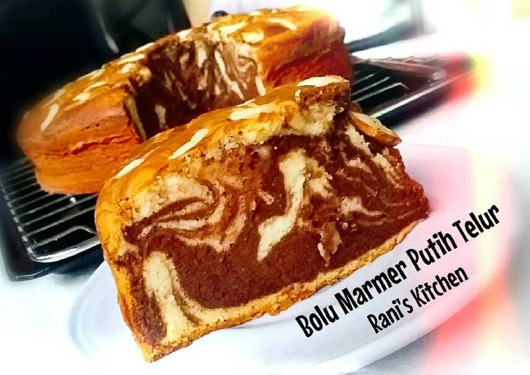 bahan dan cara membuat Bolu Marmer Putih Telur