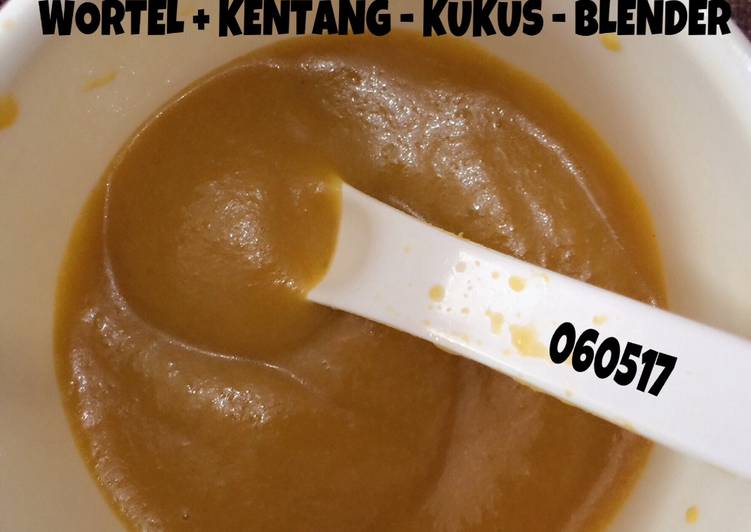 gambar untuk resep Mpasi 6m pure  wortel kentang kaldu ayam