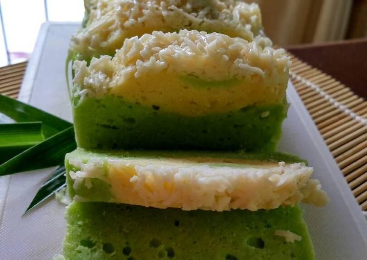 gambar untuk resep Bolu Pandan Keju Kukus (no mixer)