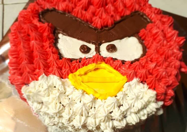 gambar untuk resep Kue tart angry bird pemula