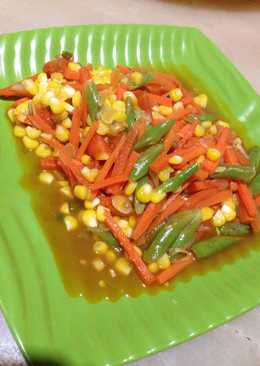 Tumis buncis jagung wortel saos tiram