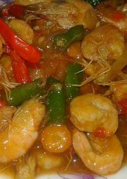 Udang Saus tiram pedas+ Sayuran