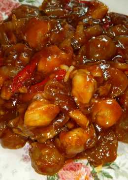 Ayam + Bakso saus padang