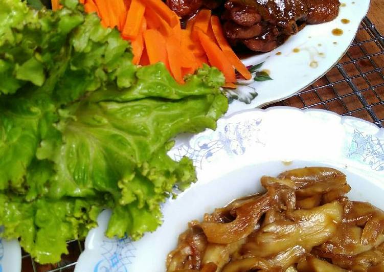 resep Ayam dan jamur teriyaki