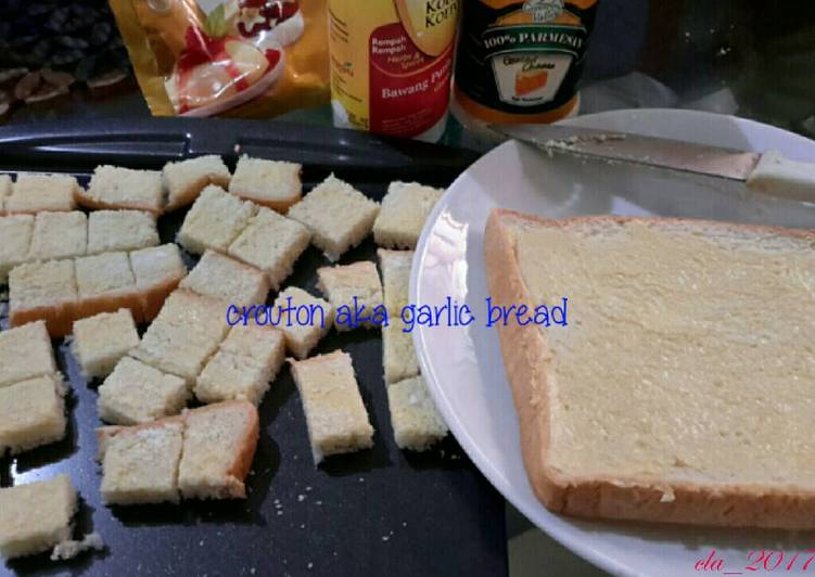 resep masakan Crouton aka garlic bread ala2