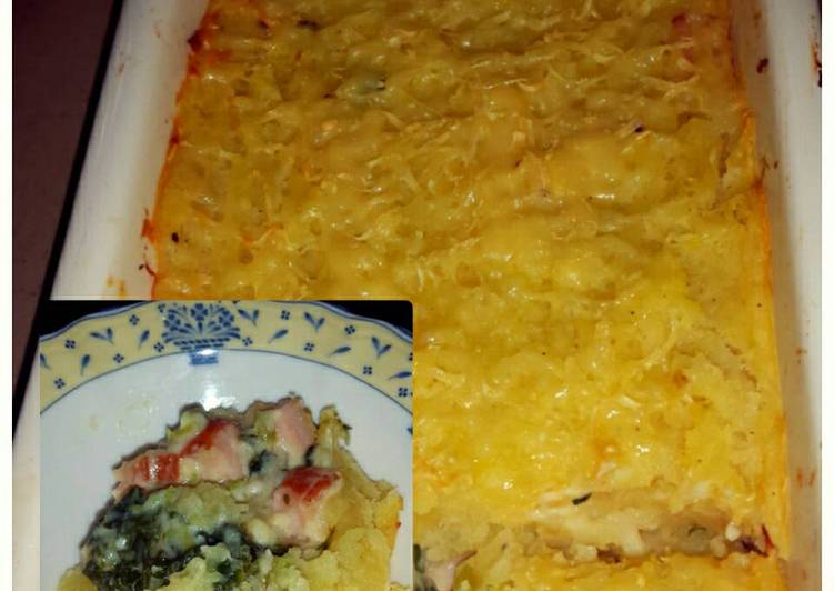 gambar untuk resep makanan Smoke Turkey spinach Mashed Potato Pie