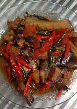 Ikan pari+tempe kuah tauco