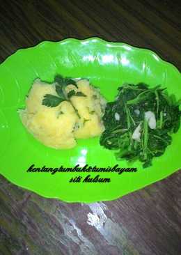 Kentang tumbuk & tumis bayam