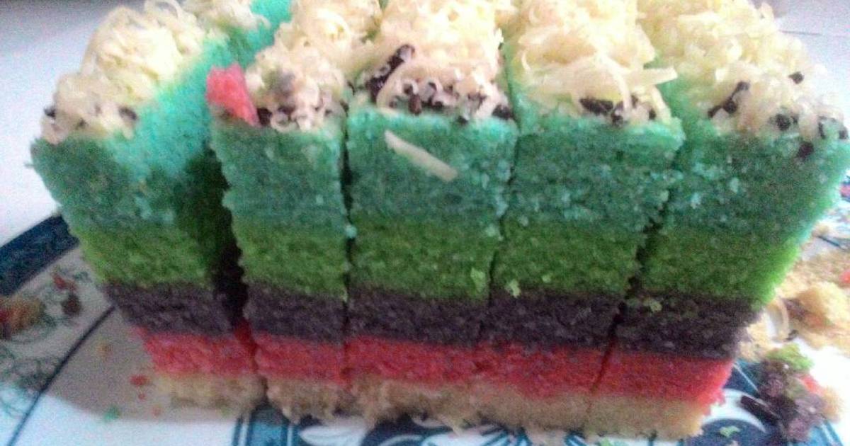Resep Rainbow cake kukus