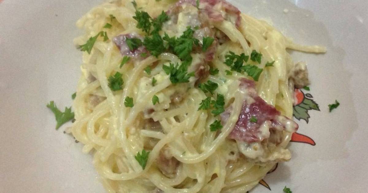 Resep Spaghetti smoked beef chicken carbonara oleh 