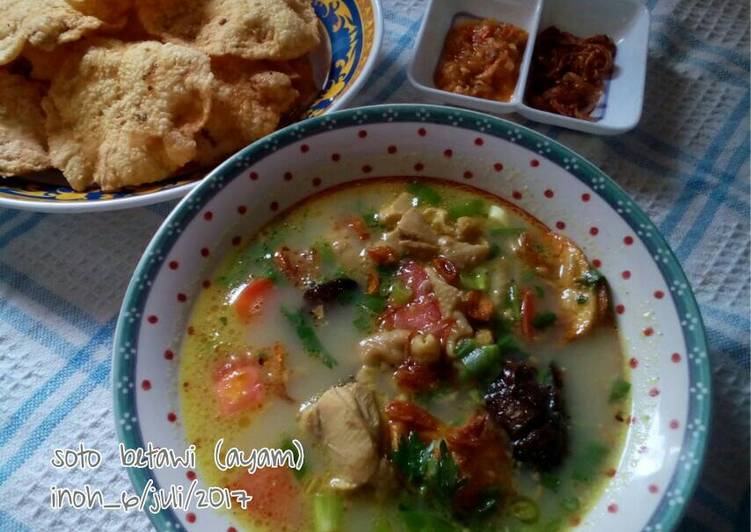 bahan dan cara membuat Soto betawi (ayam)