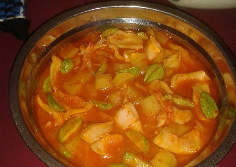 resep makanan Cumi,kentang pete balado