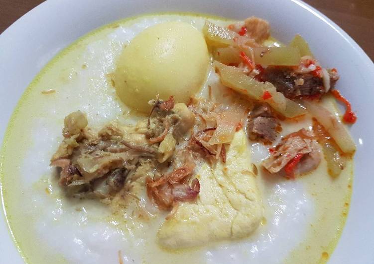 resep lengkap untuk Bubur Terik (Tahu Telur Ayam)