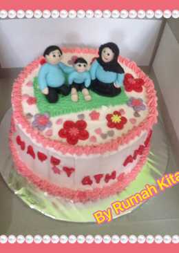 Coklat sponge cake hias