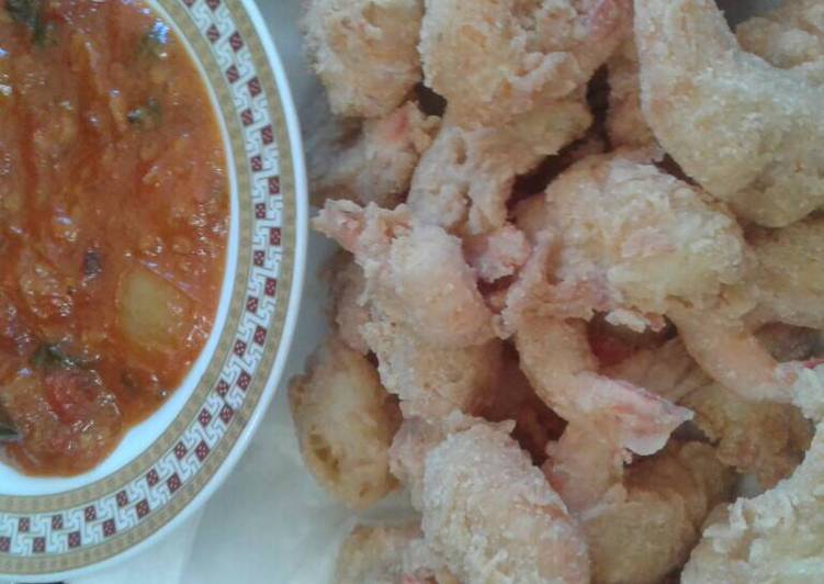 gambar untuk resep Udang goreng tepung saos asam pedas